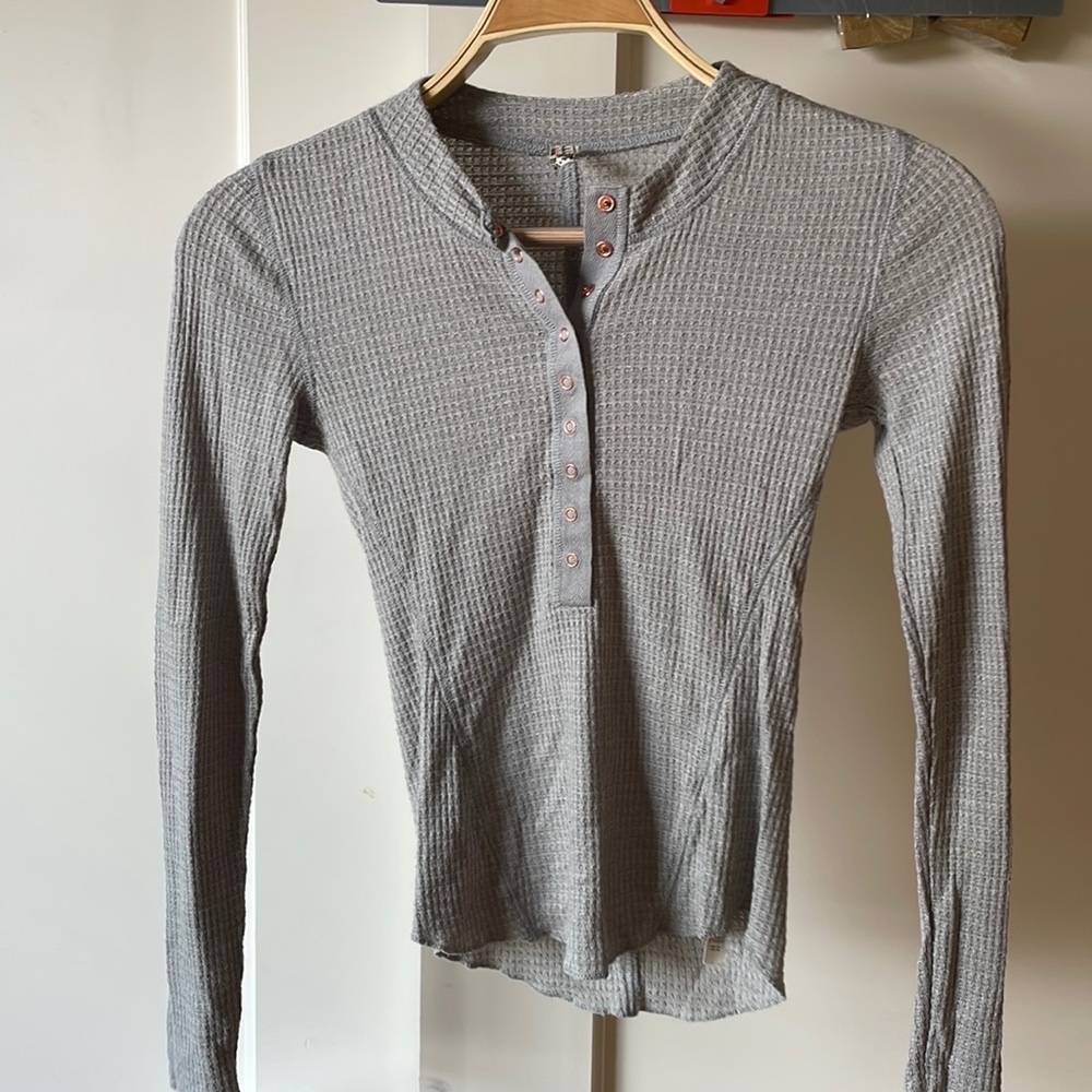 Free People Green Fitted Long Sleeve